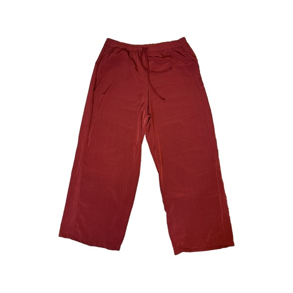 French Laundry Womens Size Large Dress Pants Drawstring Pockets Wide Leg Red - Picture 1 of 6